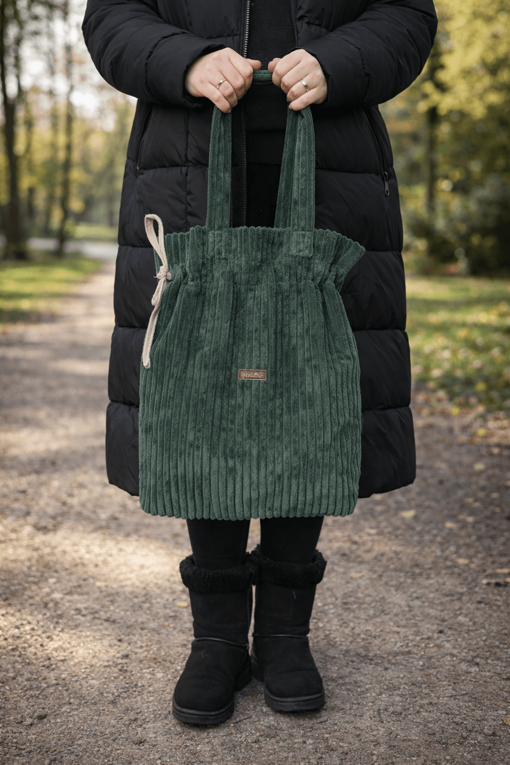 Torba handmade sztruksowa ciemna zieleń 1 Torba handmade sztruksowa ciemna zieleń