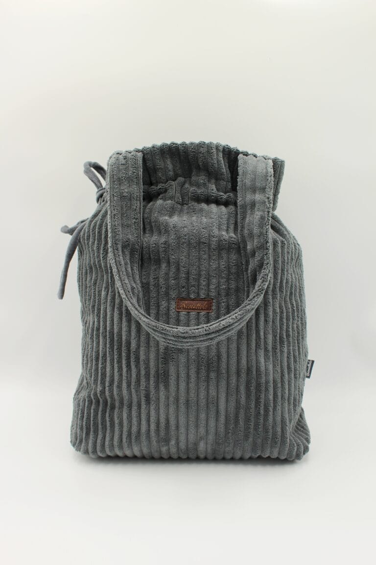 Torba handmade sztruksowa grafitowa