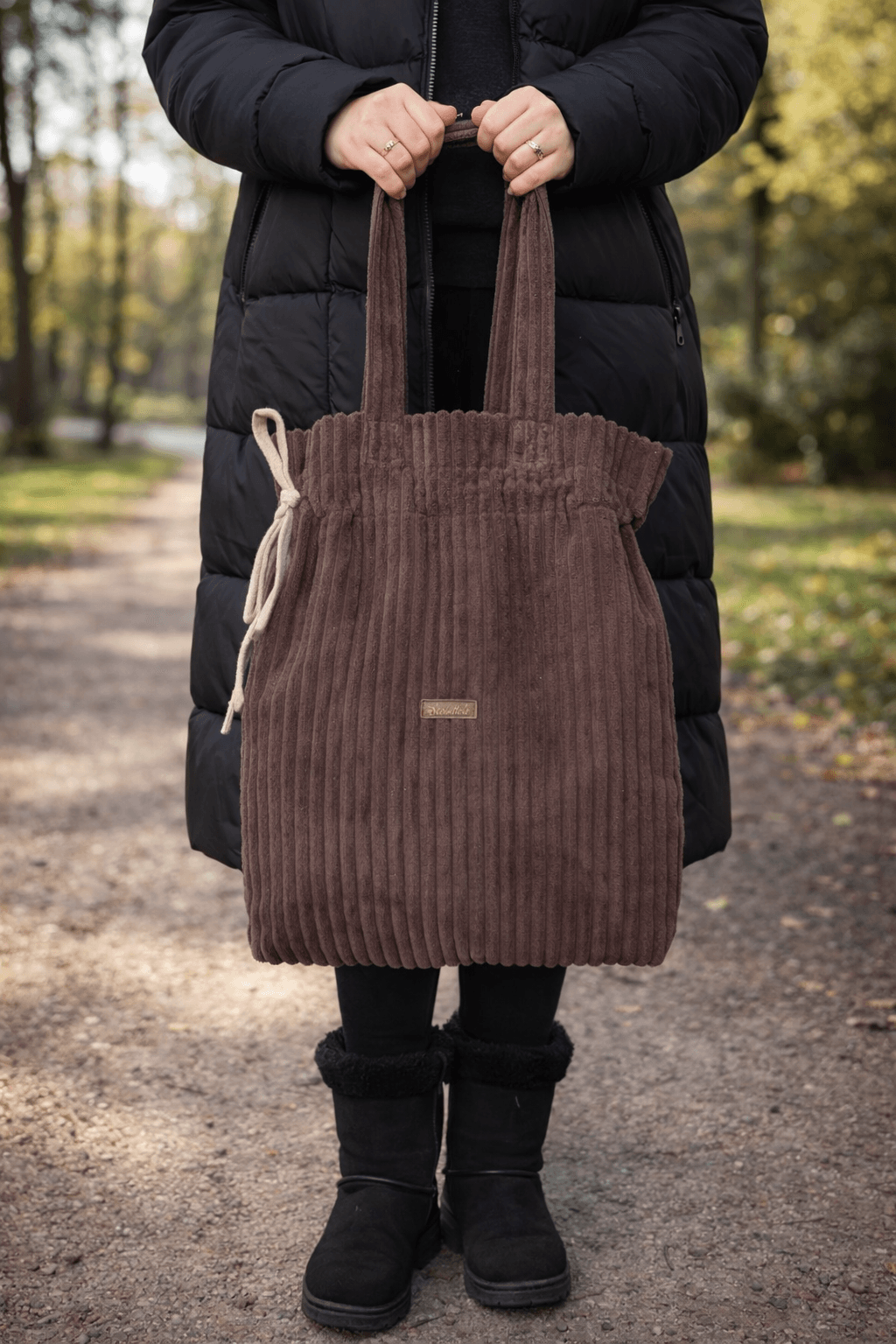 Torba handmade sztruksowa brązowa 1 Torba handmade sztruksowa brązowa