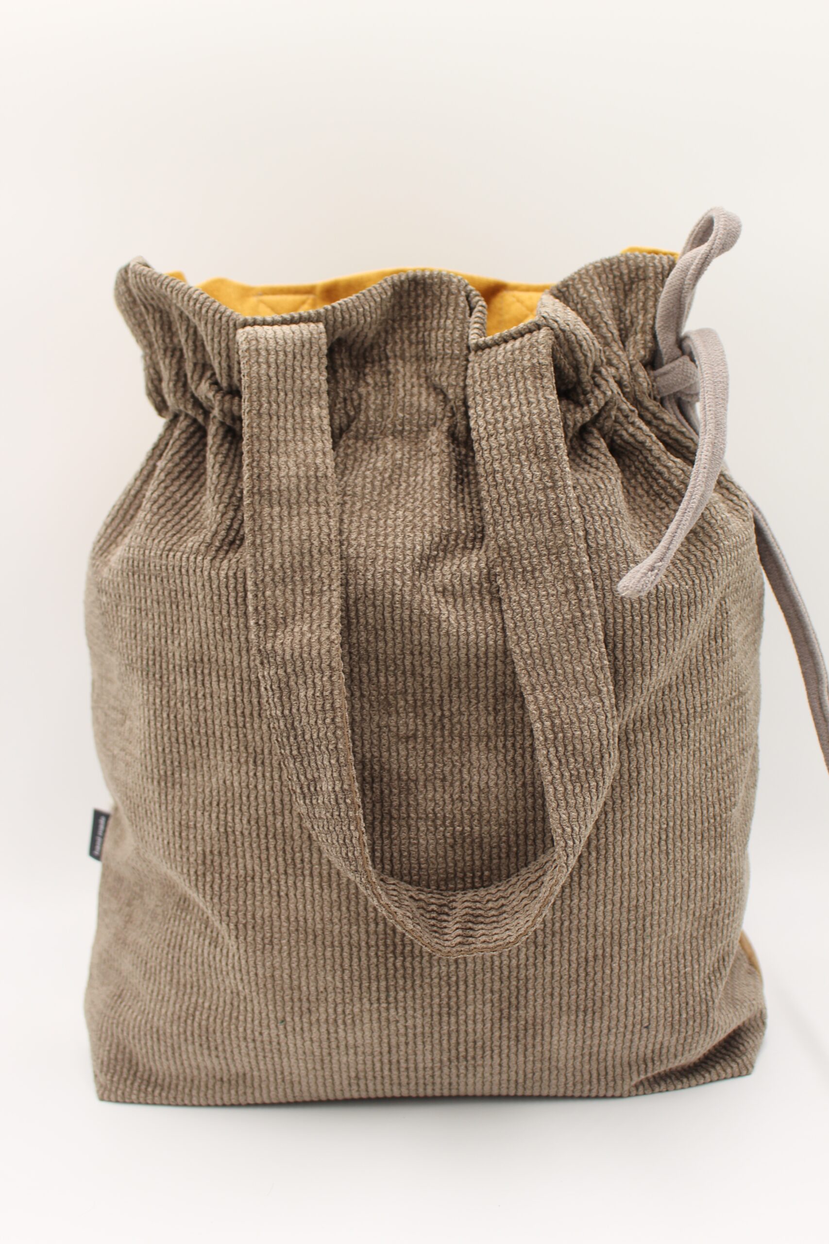 Honey brown and beige houndstooth patchwork handmade shoulder bag - Image 5