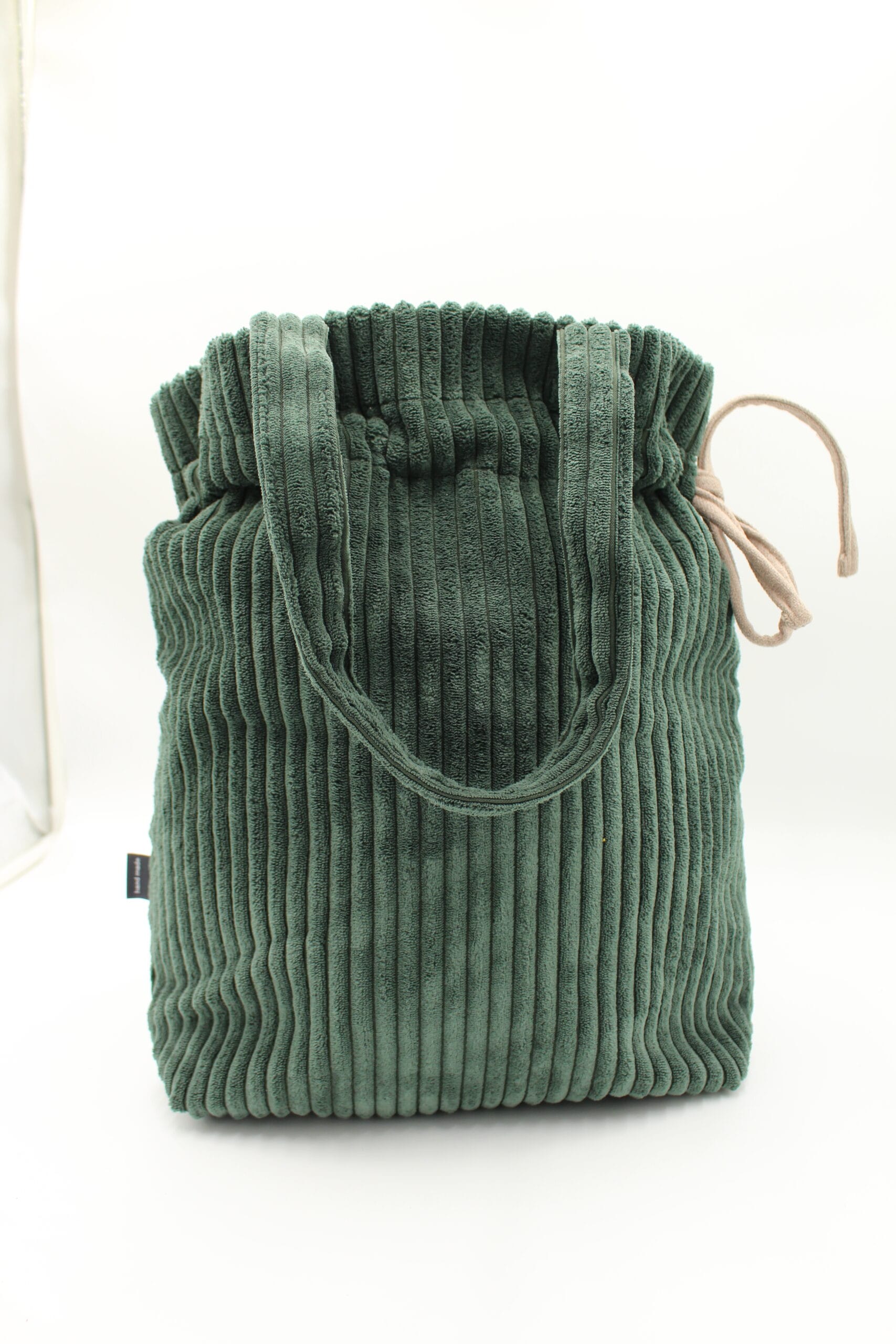 Torba handmade sztruksowa ciemna zieleń 3 Torba handmade sztruksowa ciemna zieleń - obrazek 3