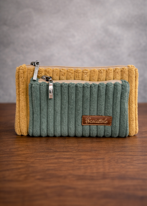 Honey green handmade wallet with two compartments