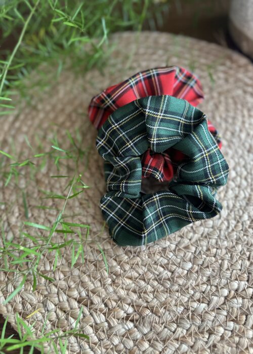 Set of two handmade checkered hair bands