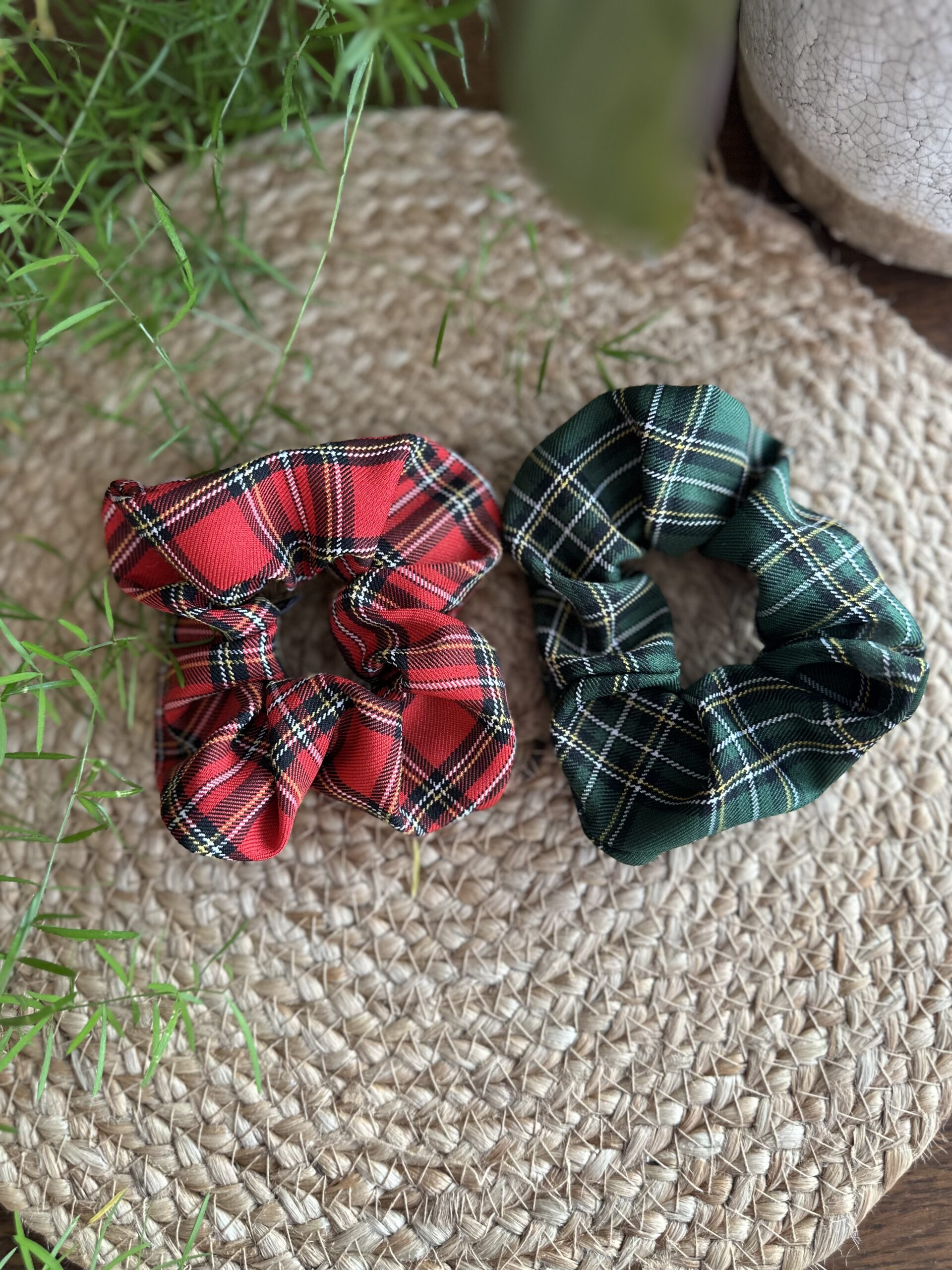 Set of two handmade checkered hair bands - Image 2