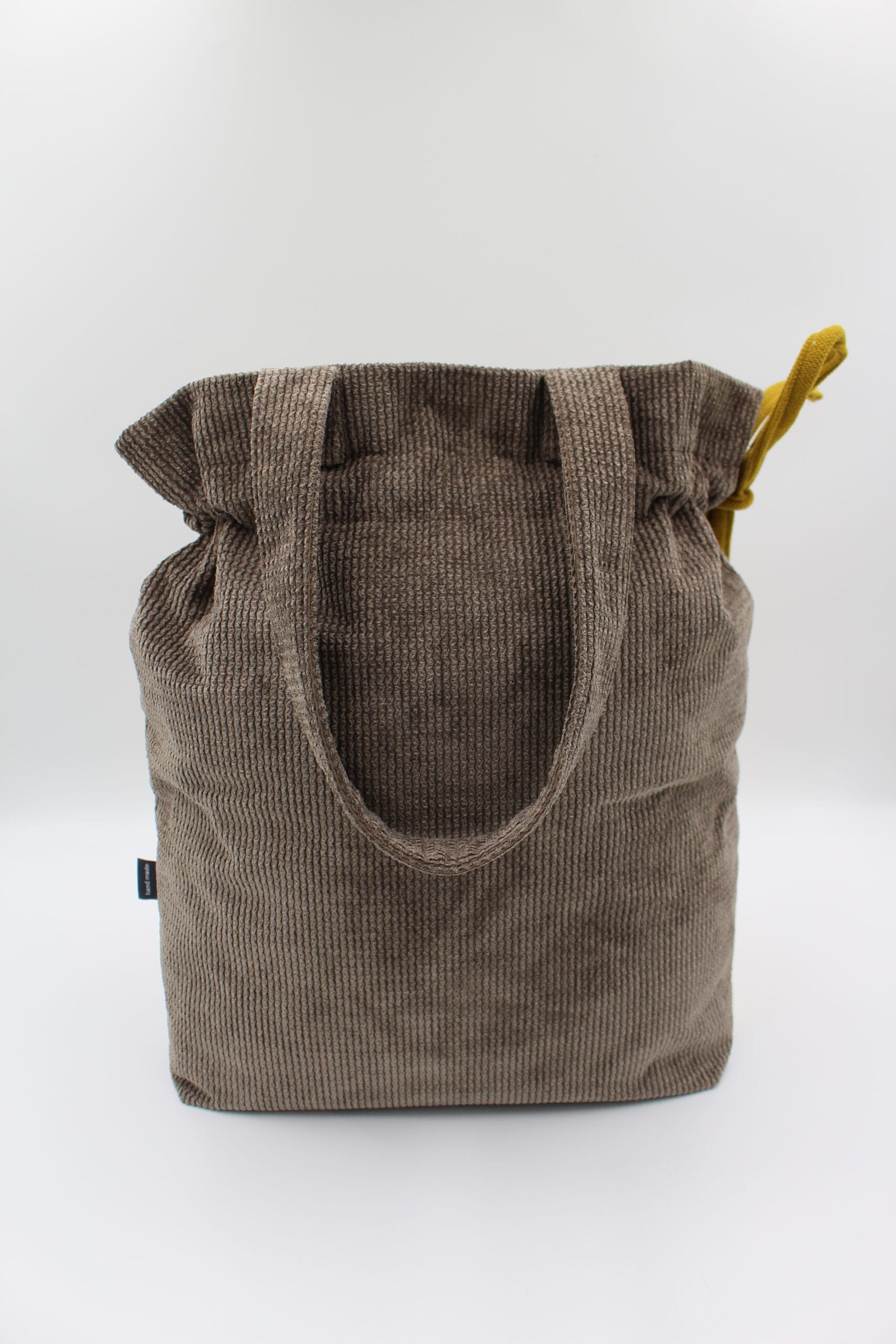 Torba shopper patchwork beżowa miodowa w paski 6 Torba shopper patchwork beżowa miodowa w paski - obrazek 6