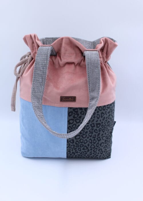 Home 11 Torba shopper patchwork panterka i pudrowy róż