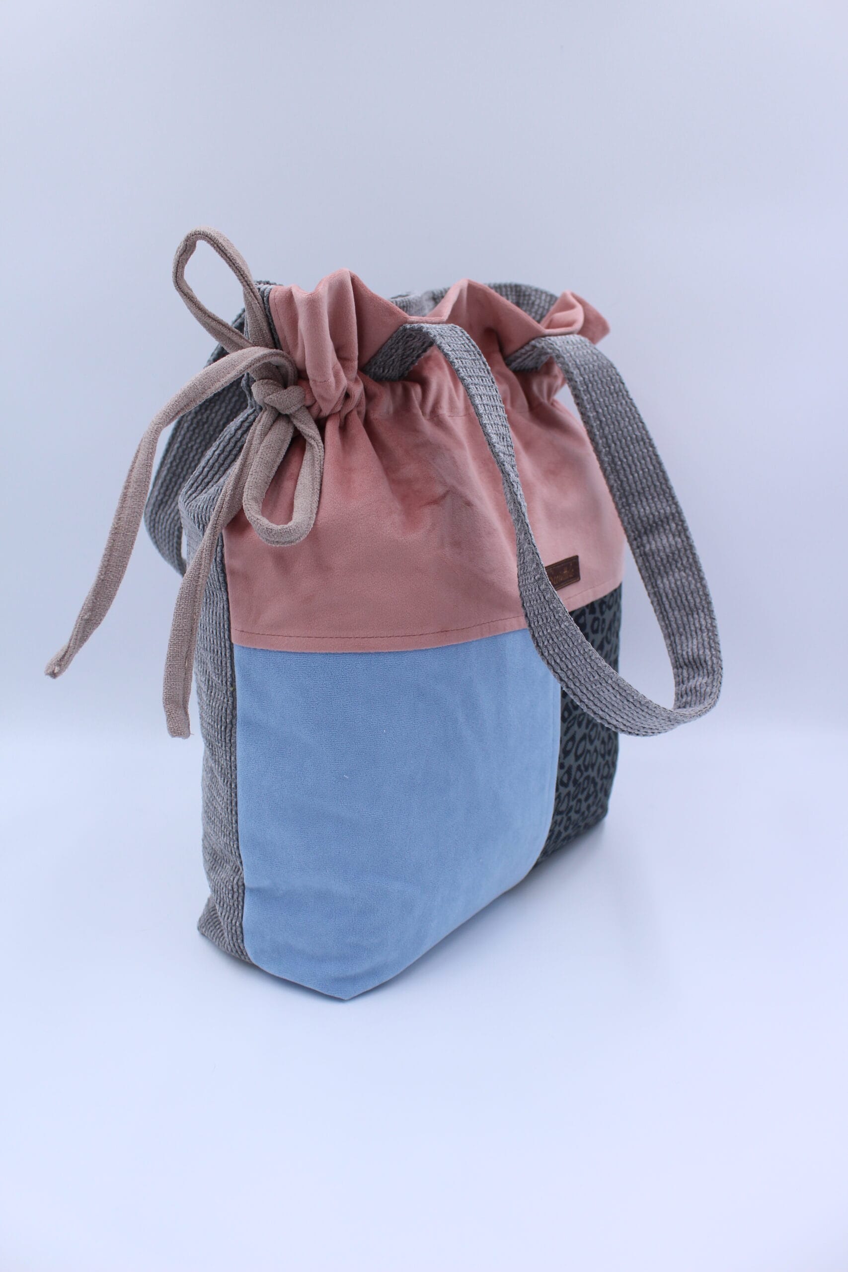 Torba shopper patchwork panterka i pudrowy róż 5 Torba shopper patchwork panterka i pudrowy róż - obrazek 5