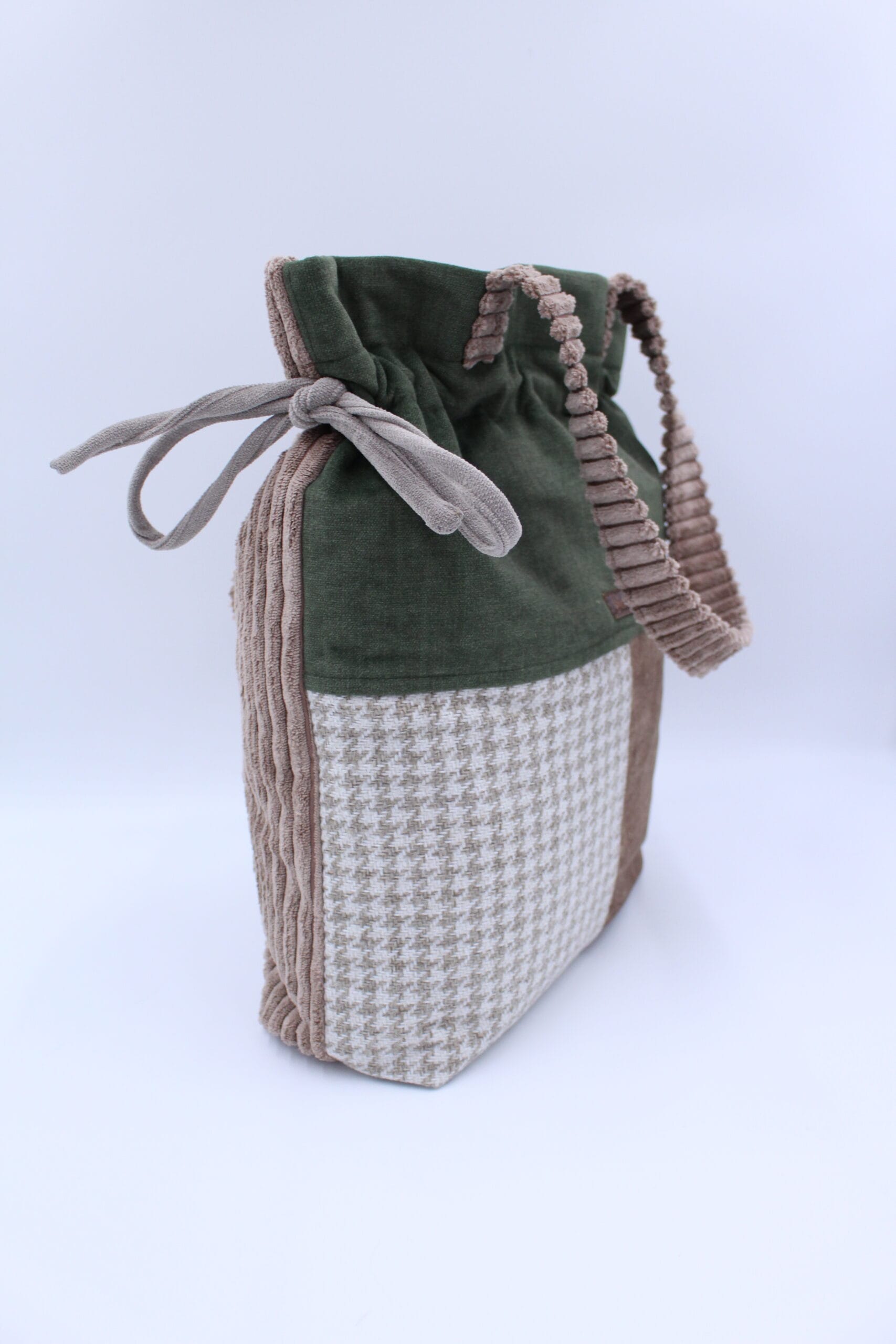 Torba shopper patchwork leśna zieleń i brąz 2 Torba shopper patchwork leśna zieleń i brąz - obrazek 2