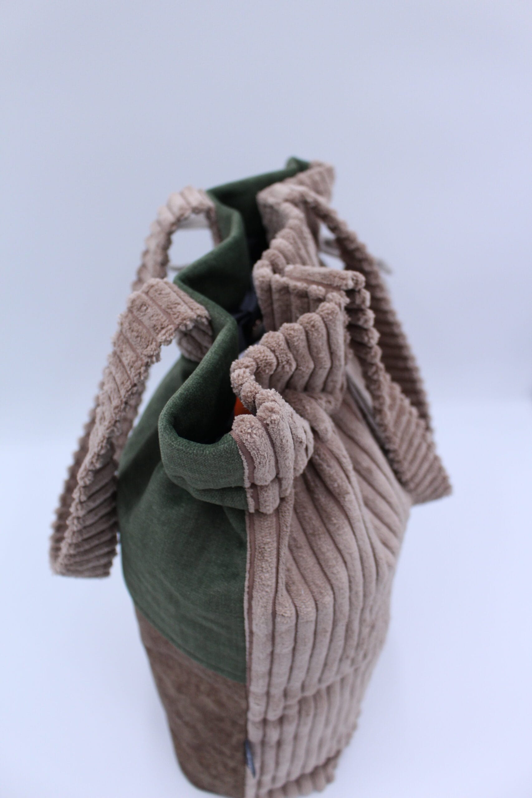 Torba shopper patchwork leśna zieleń i brąz 6 Torba shopper patchwork leśna zieleń i brąz - obrazek 6